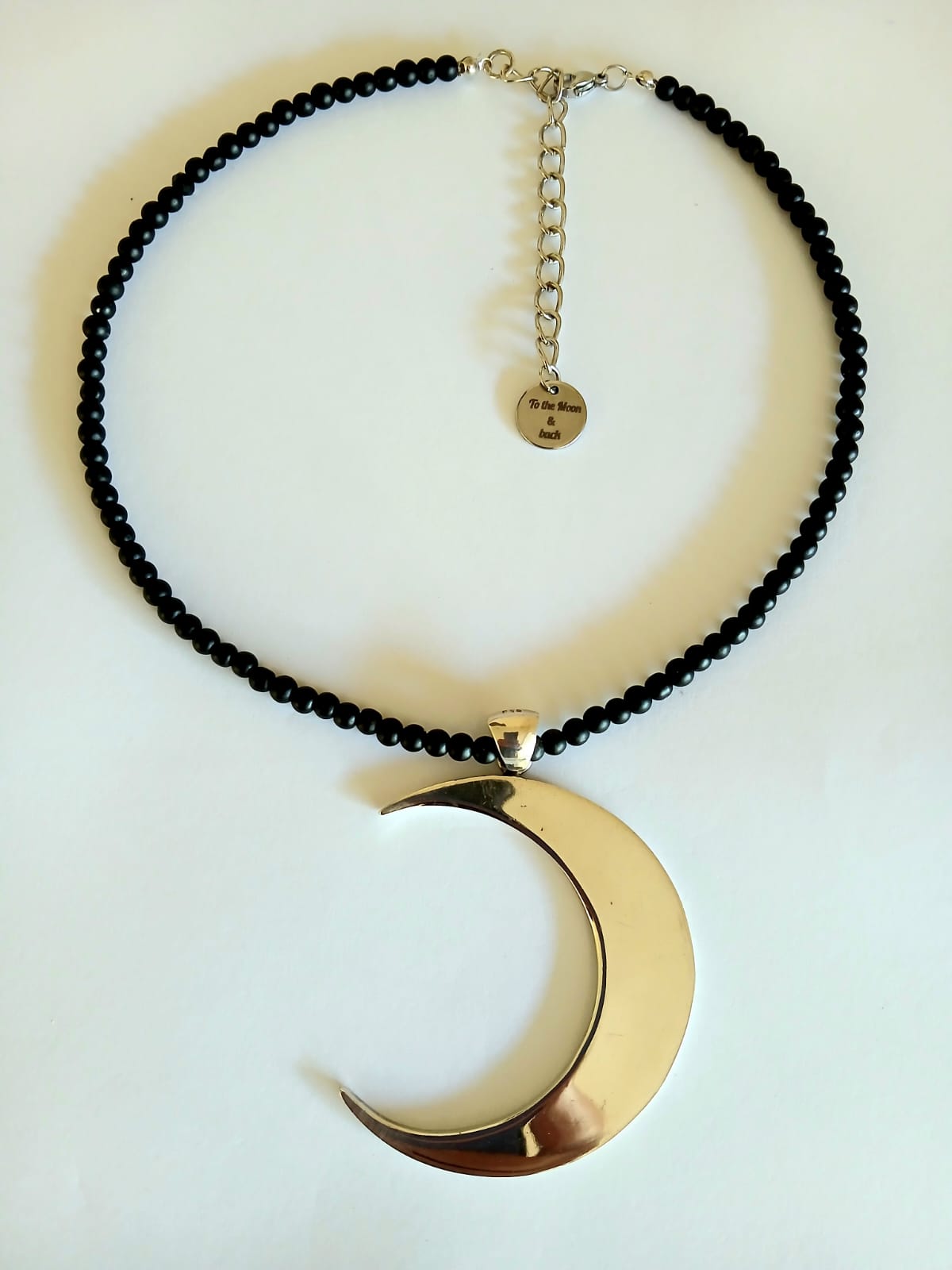 Collar mini cuentas de ónix mate