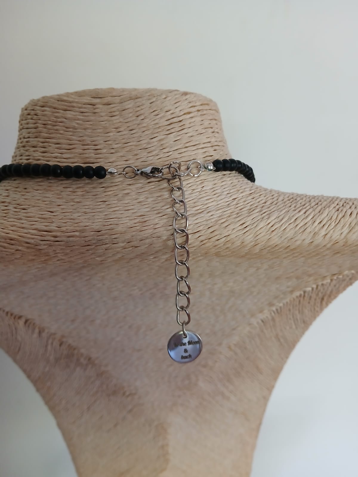 Collar mini cuentas de ónix mate