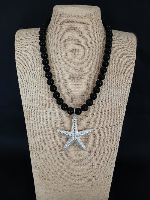 Colgante maxi estrella plateada